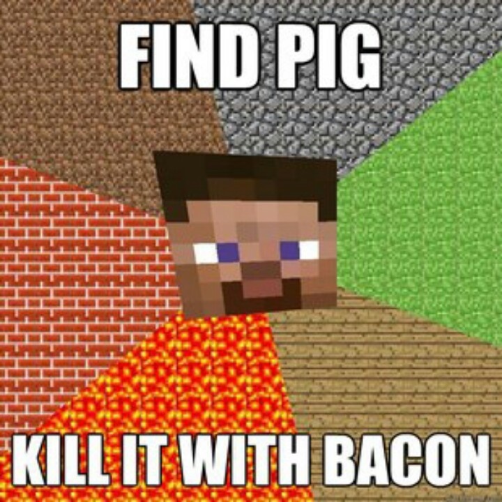 minecraft-find-pig-kill-it-with-bacon